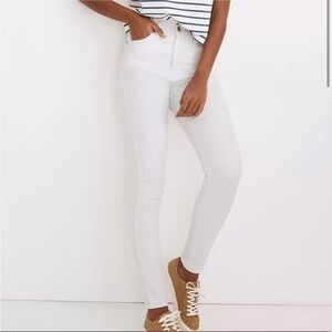 Madewell petite 10” high rise skinny jeans pure white